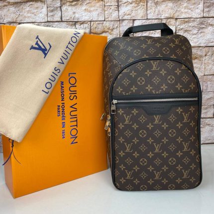 Louis Vuitton Michael NV2 Backpack Damier Canvas hakiki deri sırt çantası