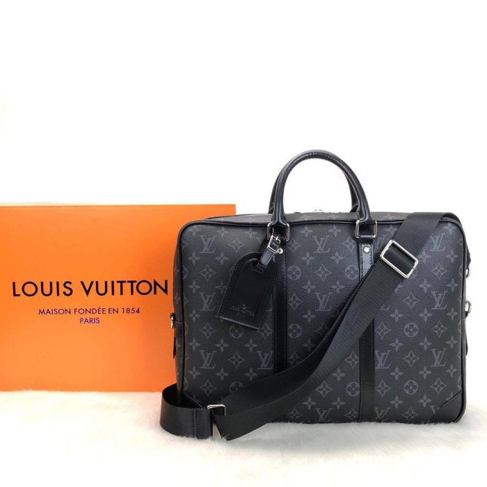 Louis Vuitton Porte Voyage Canvas Hakiki Deri Evrak ve Laptop Çantası - Görsel 1