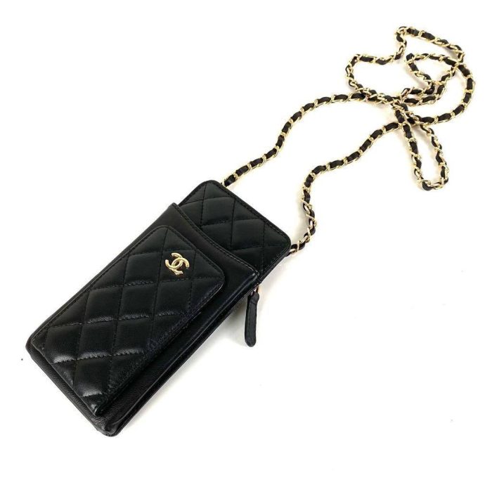 Chanel Compact Double Pouch With Chain Telefon Kılıfı ve Kartlık Çantası - Görsel 2