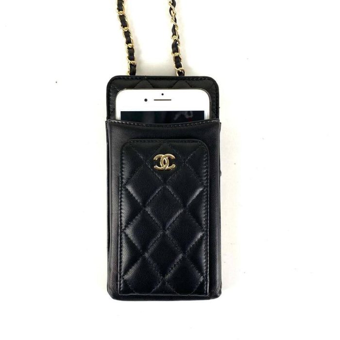 Chanel Compact Double Pouch With Chain Telefon Kılıfı ve Kartlık Çantası - Görsel 1