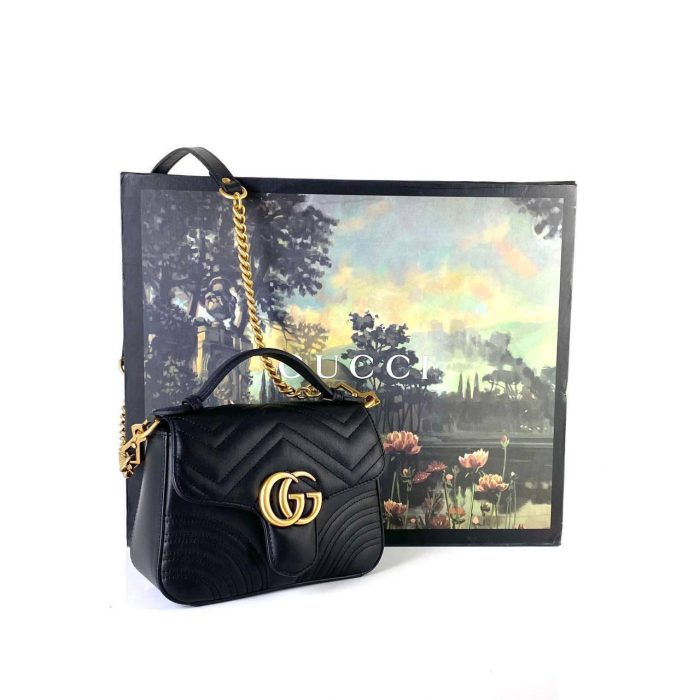 Gucci GG Marmont Matelassé Top Handle Mini Bag Mini Boy Kadın Çanta - Görsel 2