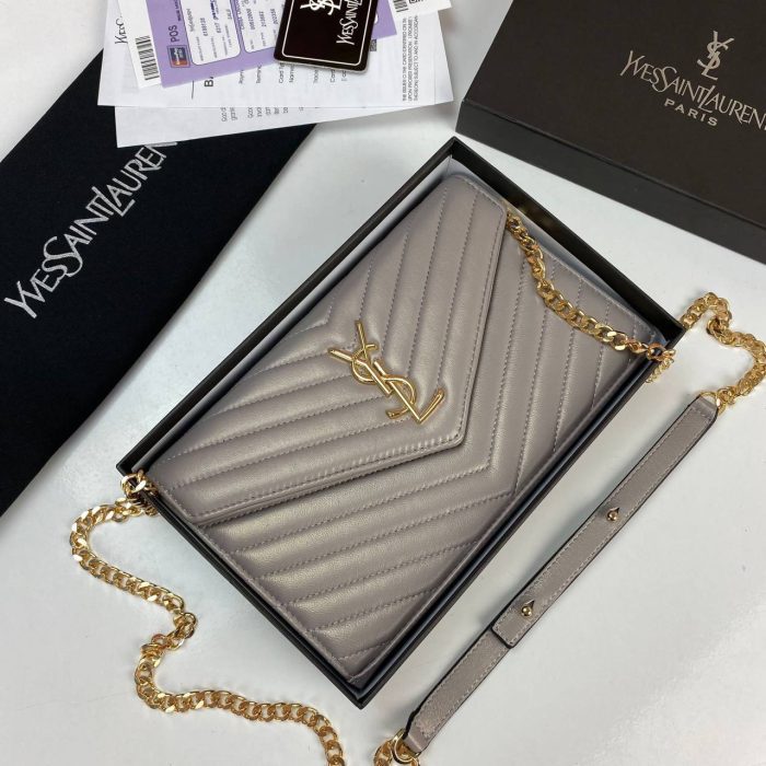 Yves Saint Laurent (YSL) Quilted Shoulder Bag Kadın Clutch - Görsel 1