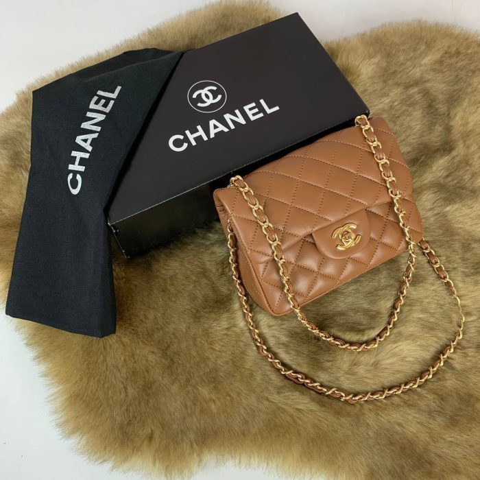 Chanel Mini Flap Bag 1,55 Kahve Kadın Çanta - Görsel 1