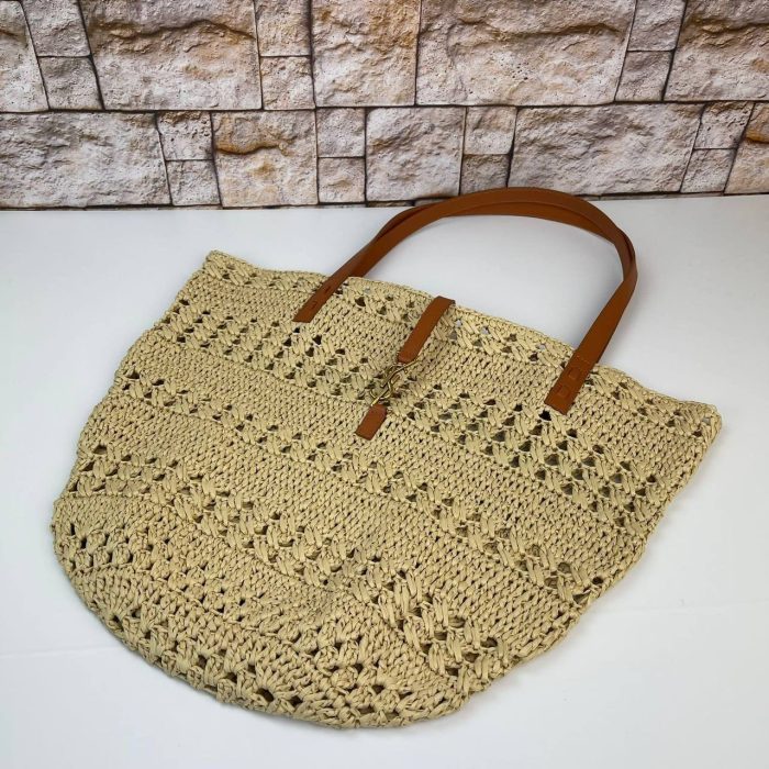 Yves Saint Laurent Panier Medium Crochet Raffia Bag Kadın Çanta - Görsel 1